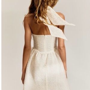 H&M Ivory Camellia Brocade Whitework Lace Dress